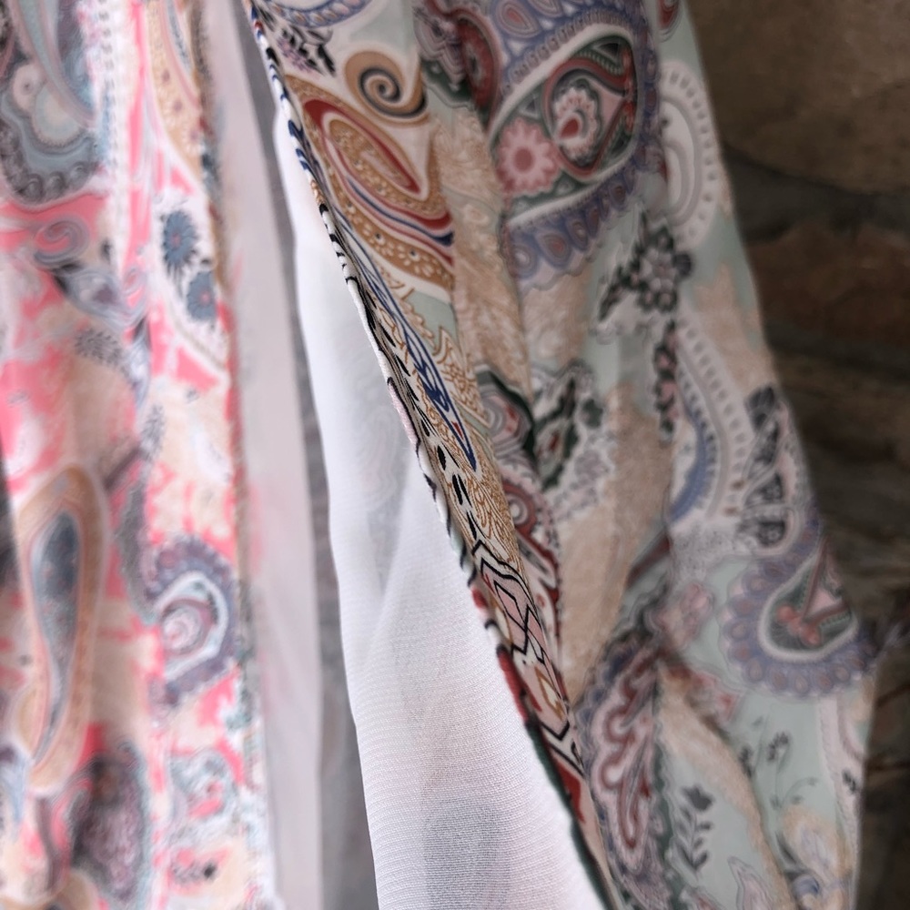 NWT Soieblu Baltic Born Strapless Paisley Print Maxi Dress Pastel Size Large - Picture 11 of 14